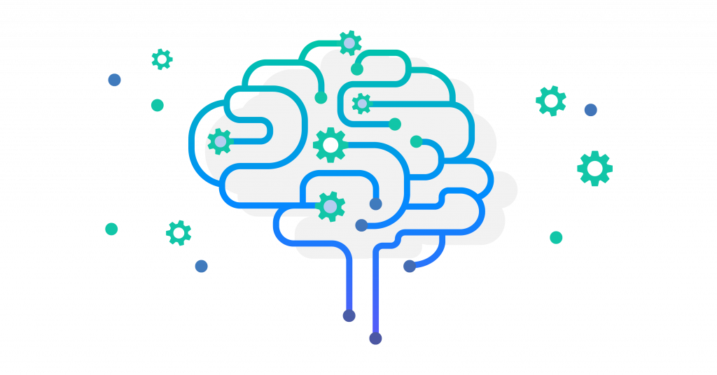 Brain interconnected with gears and cogs.